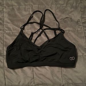 Black swim top with cross cross back